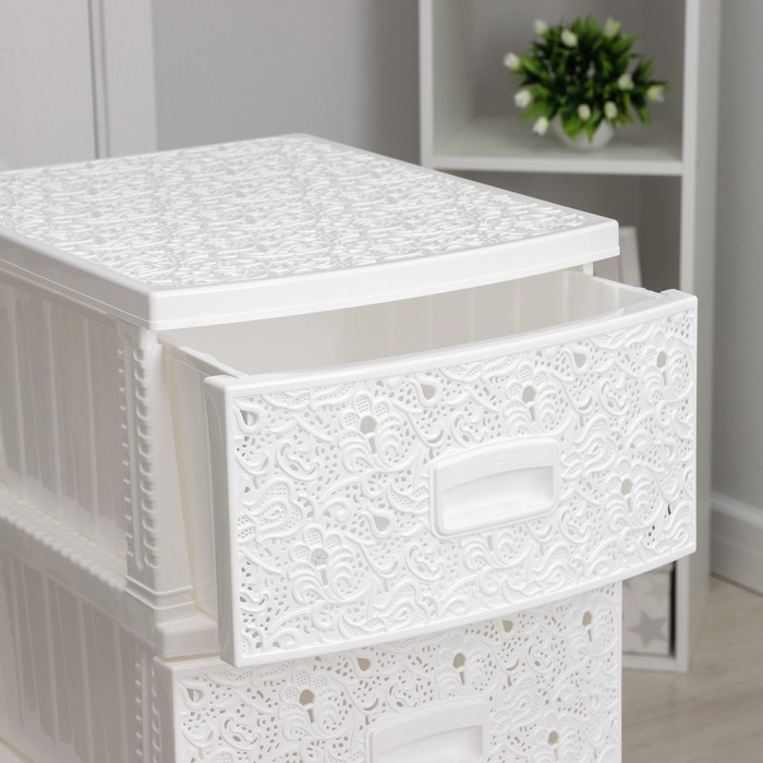 Комод 4-х секционный &laquo;Декор. Ажур&raquo;, белый