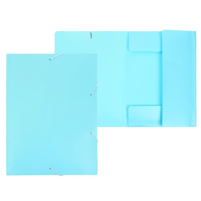 Папка на резинке А4, 500 мкм, Calligrata, Pastel, корешок 20 мм, до 150 листов, тиснение Папка на резинке А4, 500 мкм, Calligrata, Pastel, корешок 20 мм, до 150 листов, тиснение "песок", аквамарин