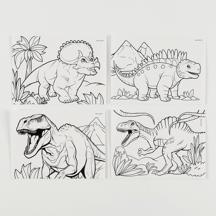 Фигурки &laquo;Динозавры&raquo;. Игровой набор: наклейки, магниты и раскраски