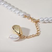 Колье &laquo;Стрит&raquo; с жемчугом, цвет белый в золоте, 45 см