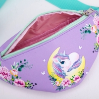 Сумка детская для девочки поясная &laquo;Лунный единорог&raquo; 20 см х 10 см х 6 см