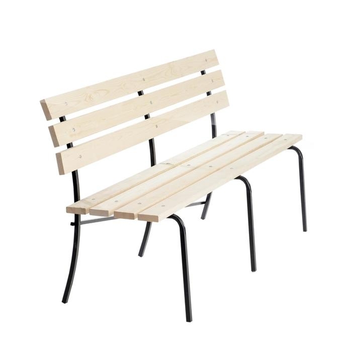 Уличная скамейка из сосны со спинкой Уличная скамейка из сосны со спинкой "LAKSI", дерево, металл, 36х180х82см, нагрузка 200кг