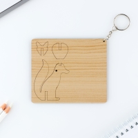 Брелок для ключей деревянный конструктор &laquo;Лиса&raquo;, 5.1 х 5.9 см