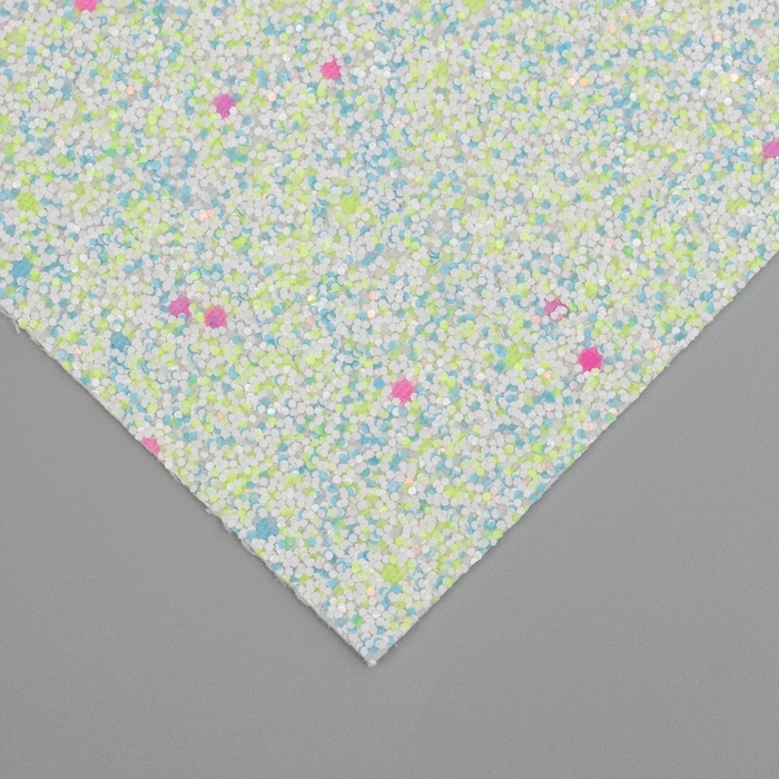 Лист для творчества иск.кожа Лист для творчества иск.кожа "Блёстки" жёлто-голубой лист 33х20 см толщина 1,6 мм