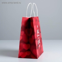 Пакет подарочный крафт, упаковка, &laquo;All you need is love&raquo;, 22 х 25 х 12 см