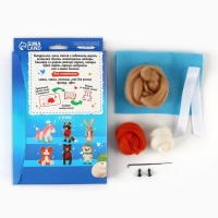 Валяние из шерсти. Игрушка &laquo;Зайчик с морковкой&raquo;, набор для творчества