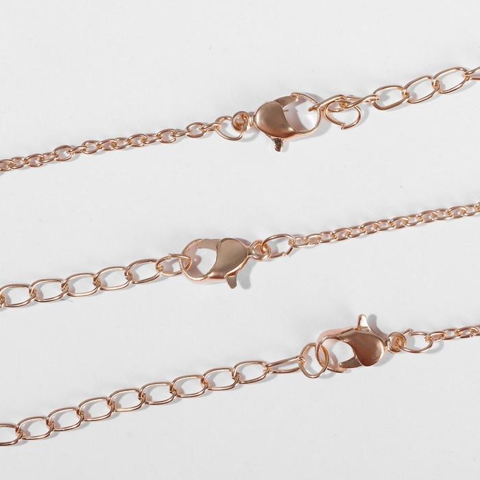 Кулоны &laquo;Неразлучники&raquo; три сестры, три сердца, цвет золото, 40 см