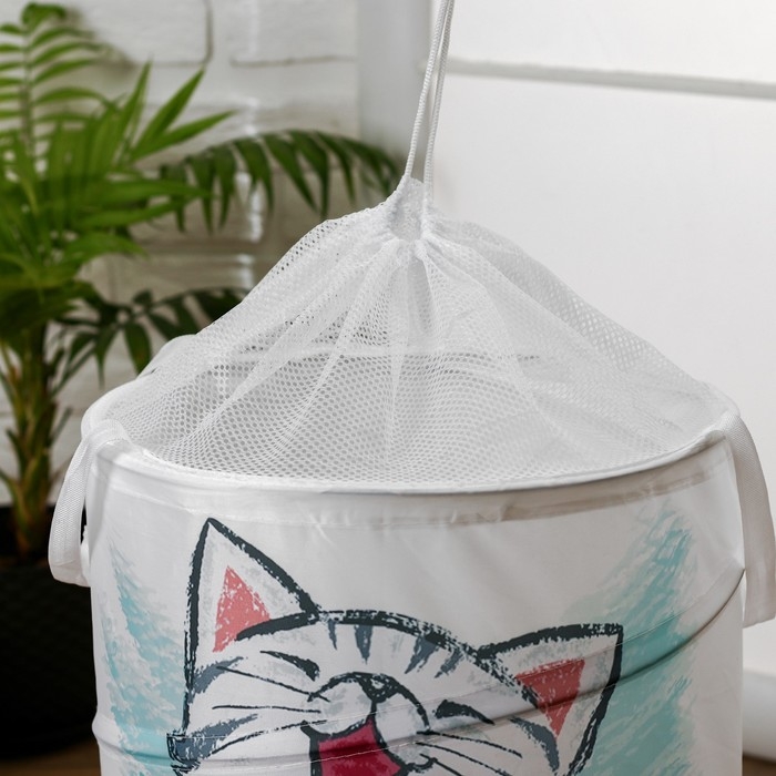 Корзинка для игрушек &laquo;Котик&raquo;, 35 &times; 35 &times; 45 см