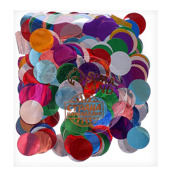 Наполнитель для шара &laquo;Конфетти&raquo;, 1,5 см, фольга, цвет МИКС, 10 г