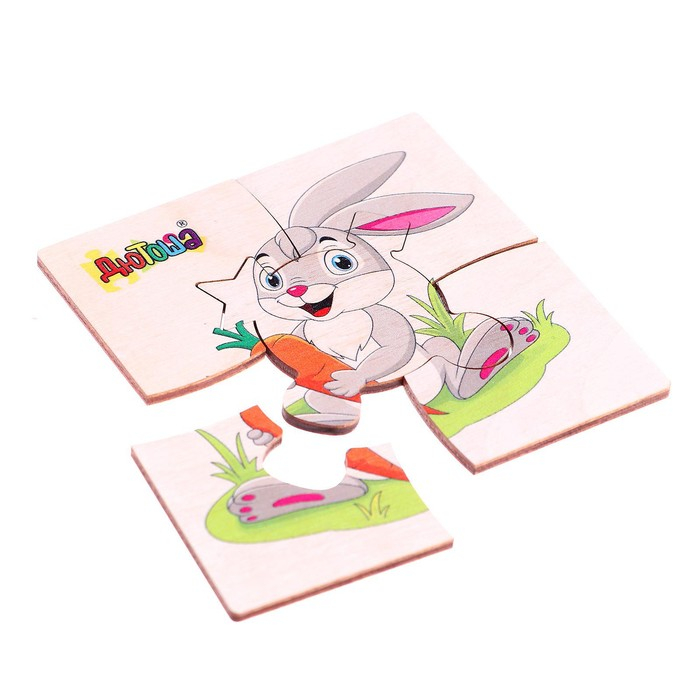 Фигурные пазлы из дерева &laquo;Домашние животные&raquo; 10 пазлов в наборе