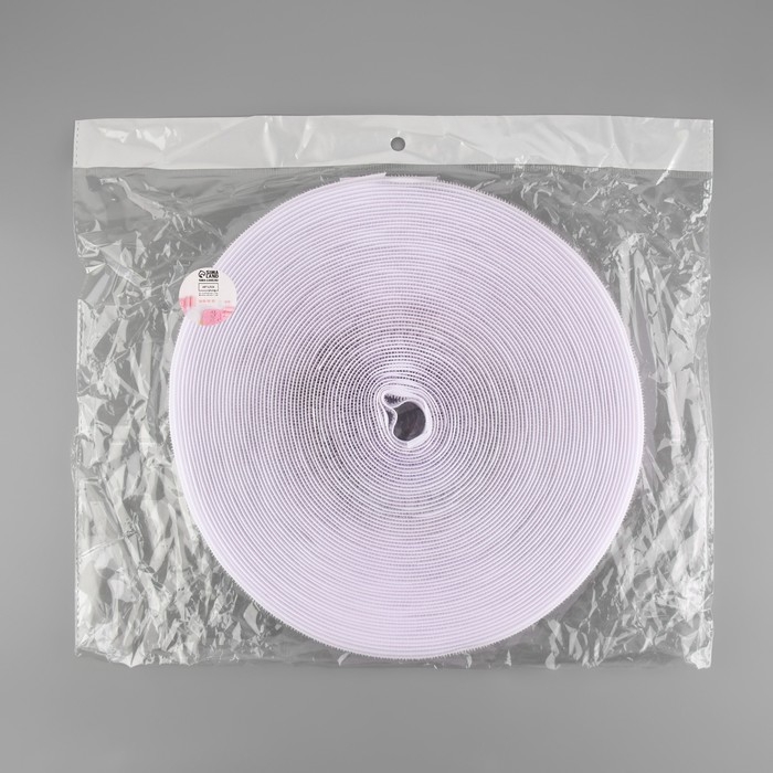 Липучка &laquo;Крючок&raquo;, 20 мм &times; 25 &plusmn; 1 м, цвет белый