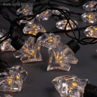 Гирлянда &laquo;Нить&raquo; 5 м с насадками &laquo;Ёлка&raquo;, IP44, тёмная нить, 40 LED, свечение жёлтое, 8 режимов, 220 В