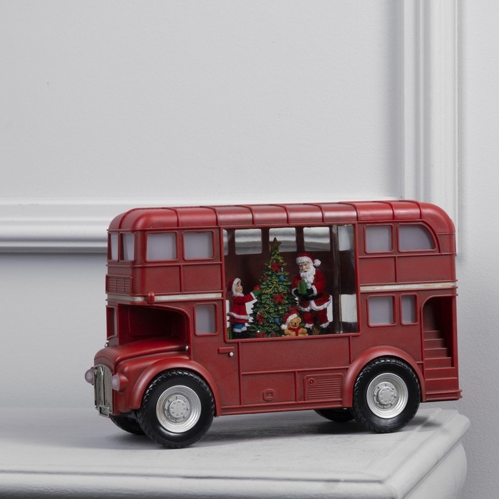 Светодиодная фигура &laquo;Автобус&raquo; 30 &times; 19 &times; 11 см, пластик, батарейки ААх3 (не в комплекте), USB, свечение тёплое белое