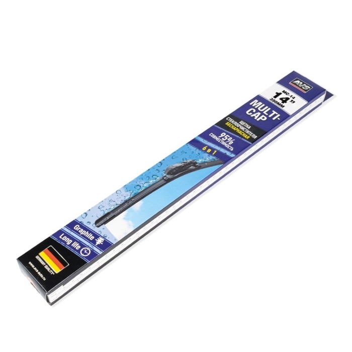 Щетка стеклоочистителя AVS Multi-Cap MC-14, 14"/ 350 мм, бескаркасная, мультикрепление