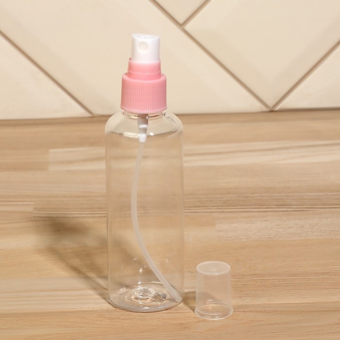 Набор банный, в косметичке, 7 предметов (полотенце 70 &times; 140 см, бутылочки 3 шт, баночки 2 шт, лопатка) , цвет белый/розовый