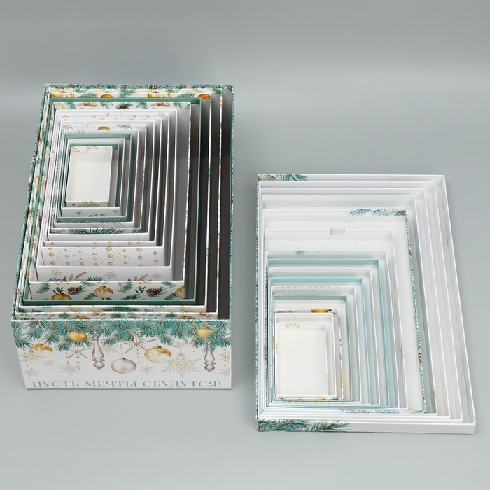 Набор коробок подарочных 15 в 1 &laquo;Чудеса случаются!&raquo;, 12 х 6.5 х 4 см - 46.5 х 30 х 17.5 см, Новый год