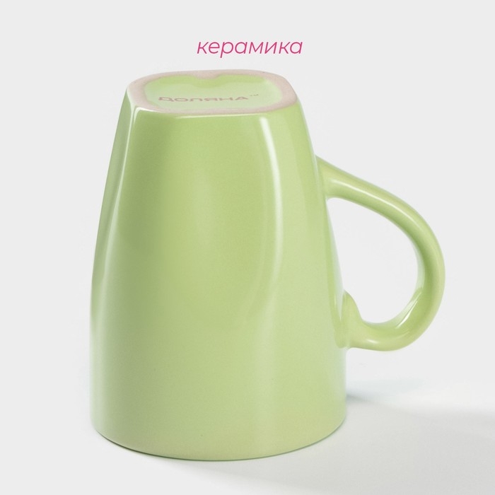 Кружка керамическая Доляна &laquo;Пастель&raquo;, 280 мл, цвет зелёный