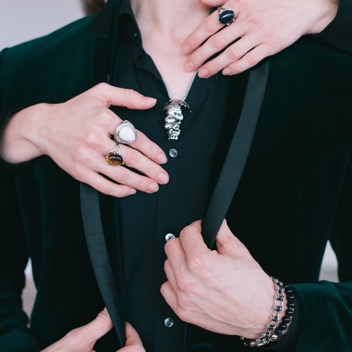 Кулон унисекс &laquo;Череп&raquo; половина, цвет чернёное серебро, 60 см