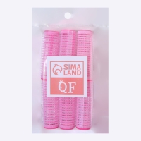 Бигуди &laquo;Липучка&raquo;, d = 1,9 см, 6,2 см, 6 шт, цвет розовый