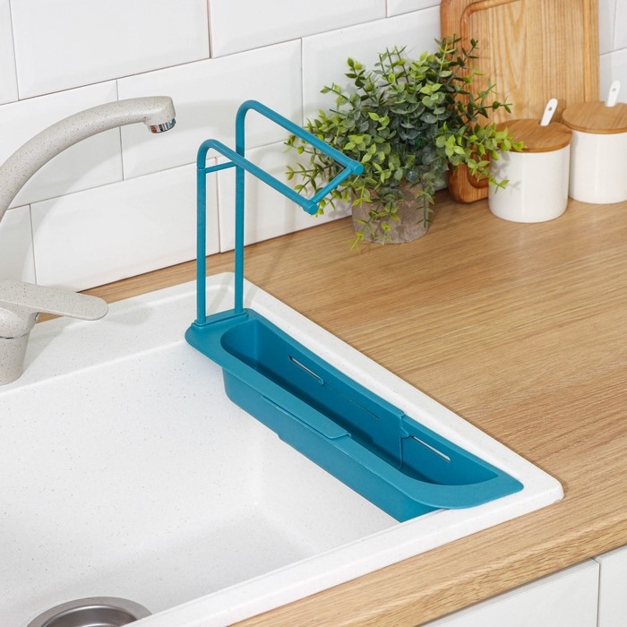 Держатель на раковину для кухонных мелочей Доляна, 36(49,5)&times;9&times;26 см, цвет МИКС