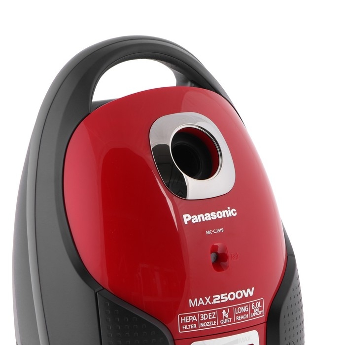 Пылесос PANASONIC MC-CJ919R, мешок, 2500 Вт, 6 л, 60 дБ, красный Пылесос PANASONIC MC-CJ919R, мешок, 2500 Вт, 6 л, 60 дБ, красный
