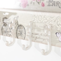 Крючки декоративные дерево с полочкой "Весна в Париже" 11,5х58х28 см Крючки декоративные дерево с полочкой "Весна в Париже" 11,5х58х28 см