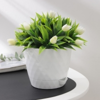 Горшок для цветов с прикорневым поливом &laquo;Румба&raquo;, 1 л, цвет белый