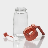 Бутылка стеклянная для масла с кисточкой Доляна &laquo;Коралл&raquo;, 600 мл, 8,5&times;7&times;18 см