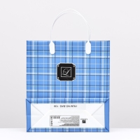 Пакет "Джентльмен", синий, мягкий пластик, 26 x 23 см, 110 мкм