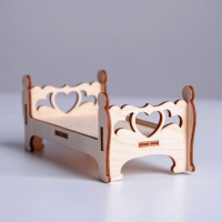 Деревянная мебель для кукол &laquo;Кровать с лавочкой&raquo;