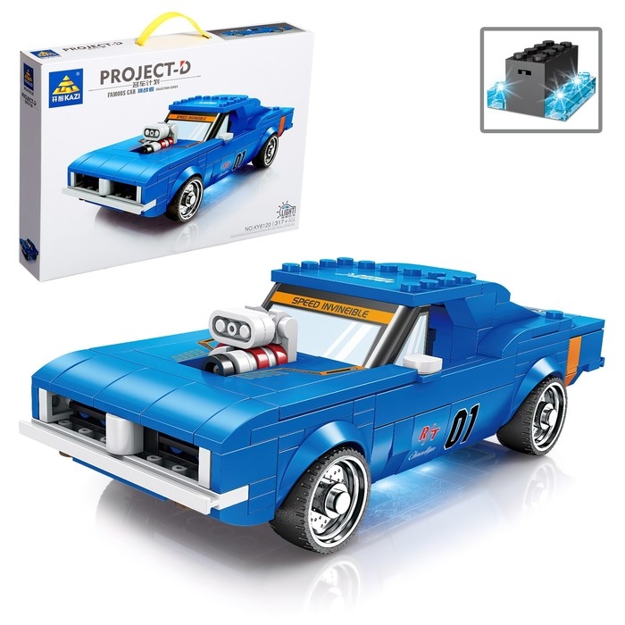 Конструктор Гонка «Мустанг», световые эффекты, 317 деталей Конструктор Гонка «Мустанг», световые эффекты, 317 деталей