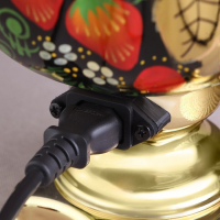 Набор &laquo;Хохлома&raquo;, овал, 3 предмета, самовар 3 л, заварочный чайник 0,7 л, поднос