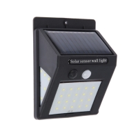 Садовый светильник на солнечной батарее с датчиком движения, накладной, 9.5 &times; 13 &times; 5 см, 30 LED, свечение белое