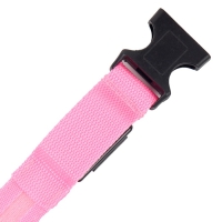 Ошейник с подсветкой размер S, ОШ 35-43 х 2,5 см, 3 режима свечения розовый