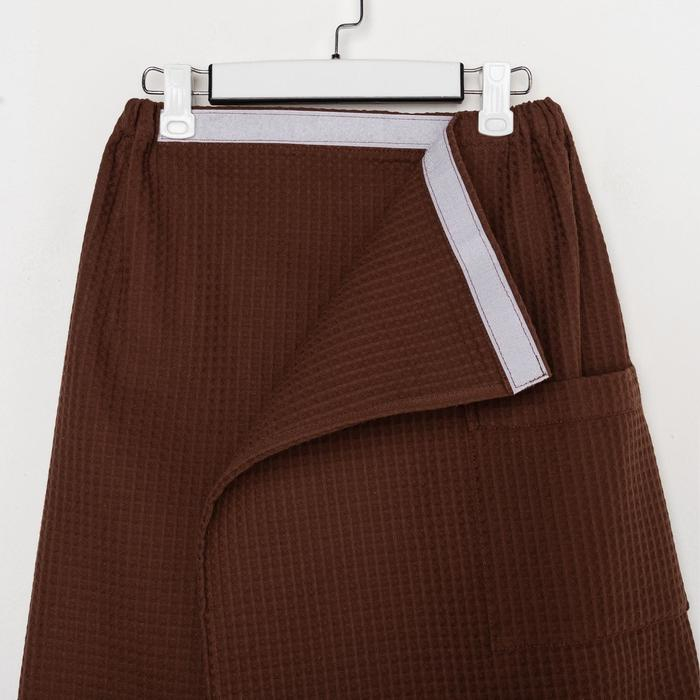 Полотенце банное Этель &laquo;Килт&raquo; с карманом 60*140 см. цв. горький шоколад, 100% хл, вафля 240 г/м2