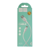 Кабель Hoco X25, Type-C - USB, 3 А, 1 м, PVC оплетка, белый Кабель Hoco X25, Type-C - USB, 3 А, 1 м, PVC оплетка, белый