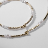 Набор 2 предмета&laquo; колье, браслет &raquo;Ноэль, бусины №4, цвет белый в золоте