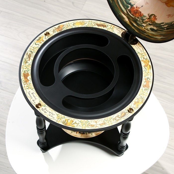 Глобус бар декоративный "Карта странника" с подставкой внизу 41,6х41,6х56 см