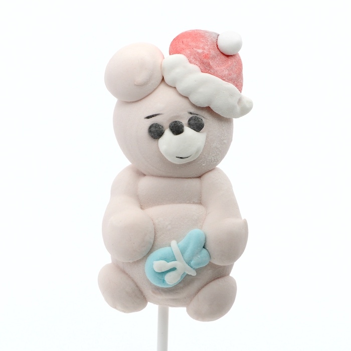 Маршмэллоу на палочке "Мишка с подарком", 20 г