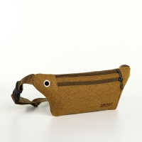 Поясная сумка на молнии, наружный карман, цвет коричневый Поясная сумка на молнии, наружный карман, цвет коричневый