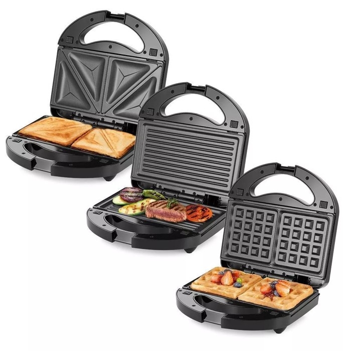 Мультипекарь Kitfort КТ-3608, 750 Вт, венские вафли/гриль/сэндвичи, чёрно-серый Мультипекарь Kitfort КТ-3608, 750 Вт, венские вафли/гриль/сэндвичи, чёрно-серый