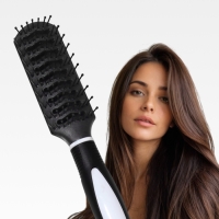 Расчёска массажная, вентилируемая, 4 &times; 23,2 см, цвет чёрный/белый