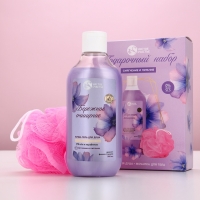 Подарочный набор "Смягчение и питание", крем-гель для душа 300 мл и мочалка для тела