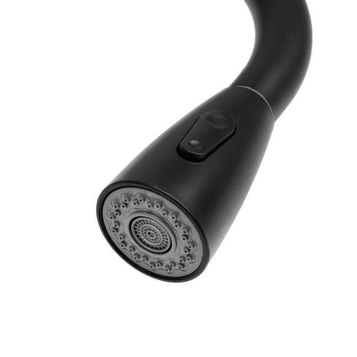 Смеситель для кухни ZEIN Z2941, выдвижная лейка 2 режима, картридж 35мм, нерж. сталь, черный