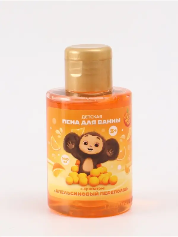 Детская пена для ванны, аромат апельсиновый переполох, 100 мл, Чебурашка