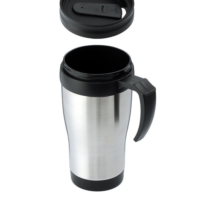 Термокружка Мастер К, 350 мл, Classic &laquo;Барна&raquo;, 13&times;18 см, сохраняет тепло 2 ч, нержавеющая сталь, чёрная