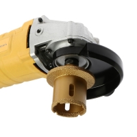 Коронка алмазная ТУНДРА, для УШМ, для отверстий под слив, по плитке, мрамору, 45/65 мм, М14   993530