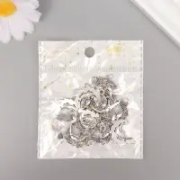 Металлический элемент, декоративная подвеска &laquo;Арт Узор. Узорчатый месяц&raquo;, серебро, 2.6&times;1.5 см