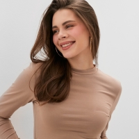 Платье женское со сборкой MINAKU: Casual Collection цвет тауп ,р-р 42