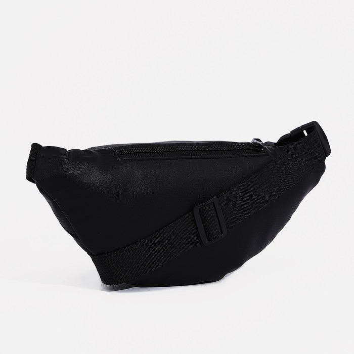 Поясная сумка на молнии, наружный карман, цвет чёрный Поясная сумка на молнии, наружный карман, цвет чёрный